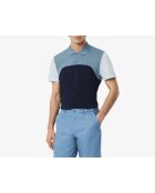 Polo L.12.12 regular fit met kleurvlakken marineblauw/limestone-creek