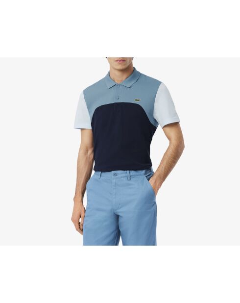 Polo L.12.12 regular fit met kleurvlakken marineblauw/limestone-creek