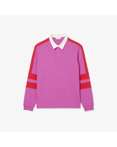 Polo Malva rugby classic fit a blocchi di colore