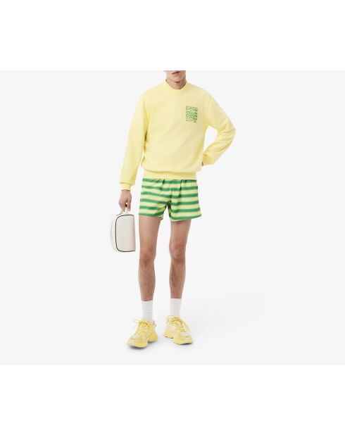 Geel/Calathea-sweatshirt van fleece met grafische print