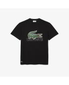 Regulär geschnittenes T-Shirt aus leichter Baumwolle mit schwarzem Aufdruck