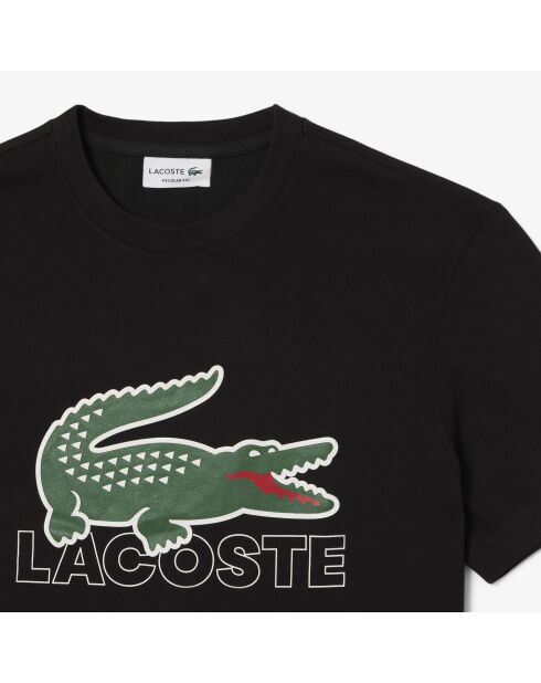 Regulär geschnittenes T-Shirt aus leichter Baumwolle mit schwarzem Aufdruck