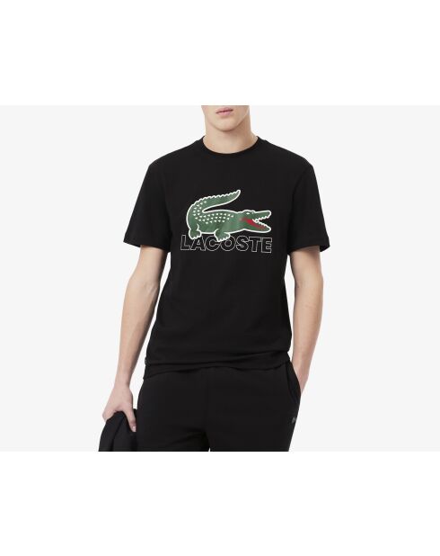 Regulär geschnittenes T-Shirt aus leichter Baumwolle mit schwarzem Aufdruck