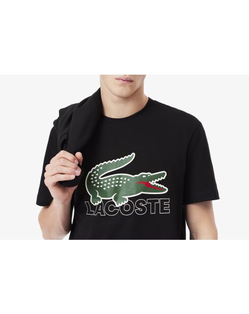 Regulär geschnittenes T-Shirt aus leichter Baumwolle mit schwarzem Aufdruck