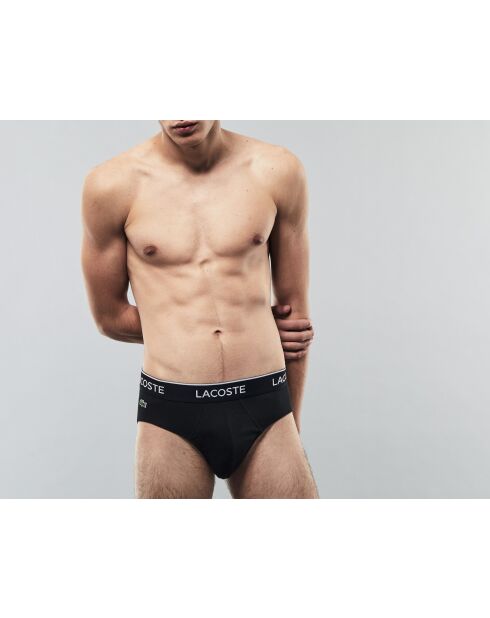 Set van 3 katoenen slips met zwart/wit-zilveren riem met gevlekt logo