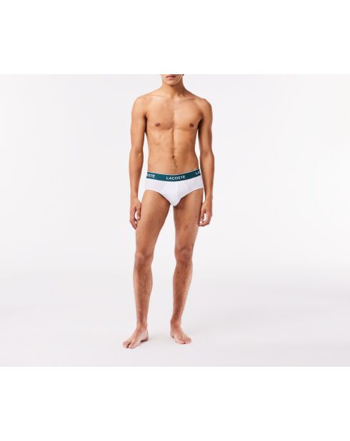 Set van 3 katoenen slips met zwart/wit-zilveren riem met gevlekt logo
