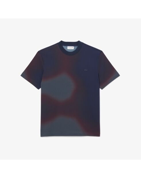 T-Shirt aus Jersey mit Farbverlauf und Falcon-Expresso-Print in Marineblau