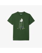 Heritage Tennis-T-Shirt mit grünem Aufdruck