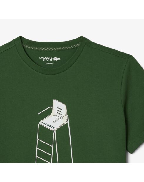 Heritage Tennis-T-Shirt mit grünem Aufdruck