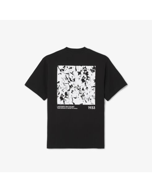 T-shirt nera in jersey con stampa