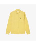 Chemise regular fit en lin jaune