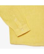 Chemise regular fit en lin jaune