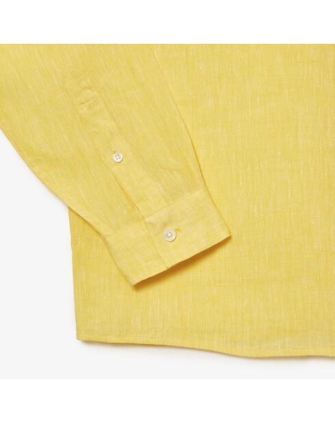 Chemise regular fit en lin jaune