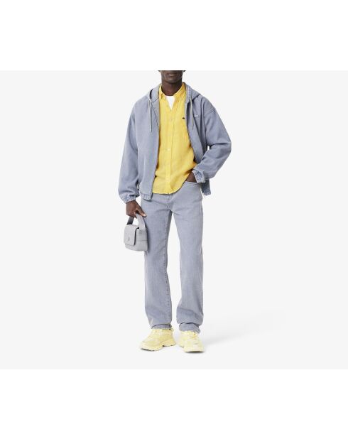 Chemise regular fit en lin jaune