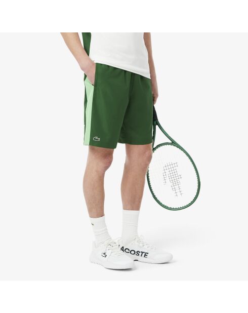 Sportshort met groen/limoenprint