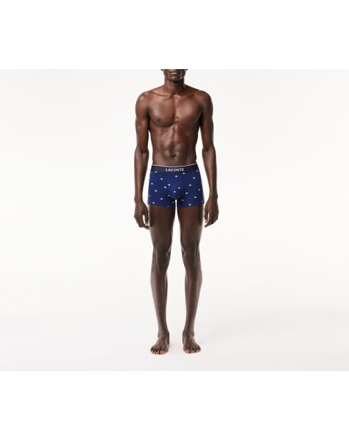 Lot de 3 boxers courts signature methylene/argent chine/rouge