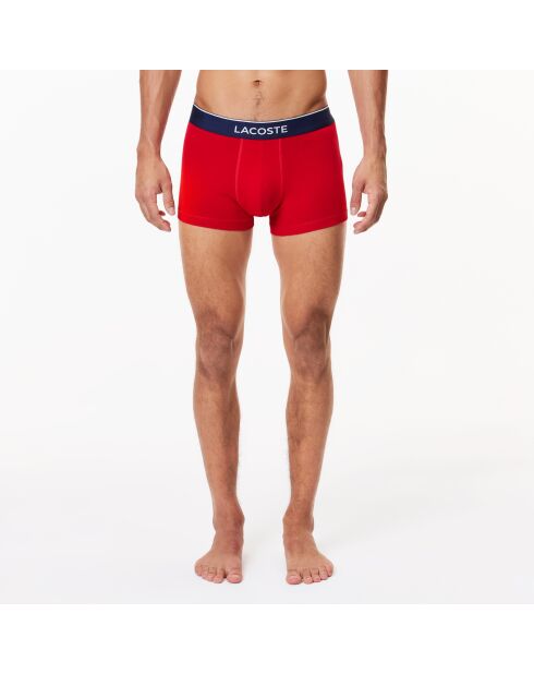 Lot de 3 boxers courts signature methylene/argent chine/rouge