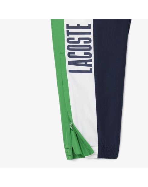 Sportjoggingbroek met kleurvlakken marineblauw/wit-calathea