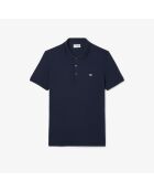 Slim-fit poloshirt van marineblauw minipiqué van stretch
