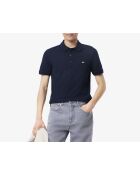 Slim-fit poloshirt van marineblauw minipiqué van stretch