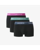 Lot de 3 boxers courts coton stretch noir/faucon-epicea-malva