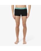 Lot de 3 boxers courts coton stretch noir/faucon-epicea-malva