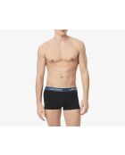 Lot de 3 boxers courts coton stretch noir/faucon-epicea-malva