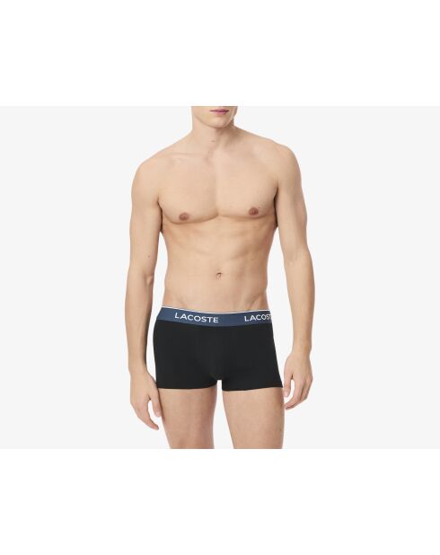 Lot de 3 boxers courts coton stretch noir/faucon-epicea-malva