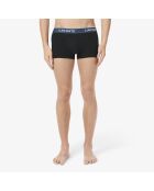 Lot de 3 boxers courts coton stretch noir/faucon-epicea-malva