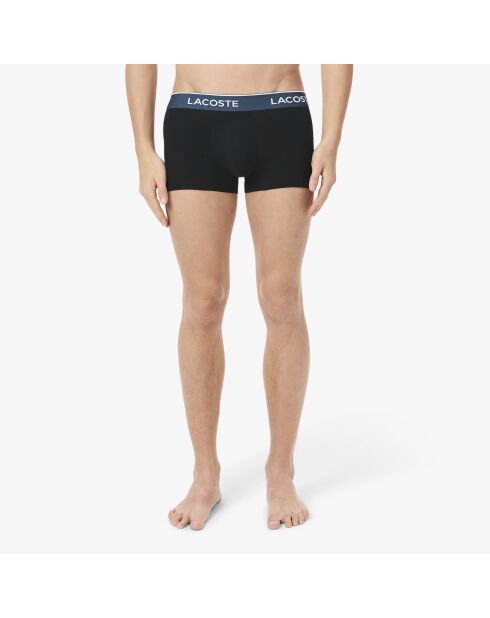 Lot de 3 boxers courts coton stretch noir/faucon-epicea-malva
