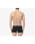 Lot de 3 boxers courts coton stretch noir/faucon-epicea-malva