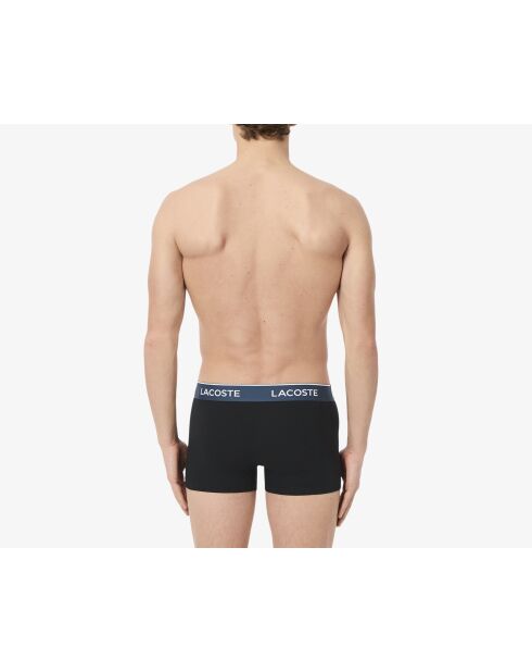Lot de 3 boxers courts coton stretch noir/faucon-epicea-malva