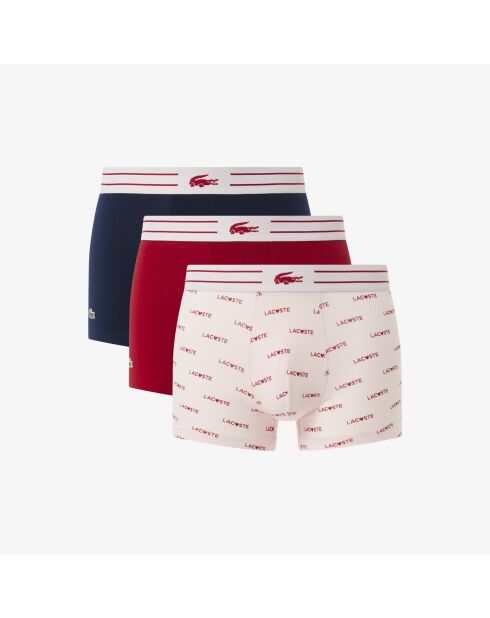 Lot de 3 boxers courts Saint-Valentin marine/eglantier/coccinel