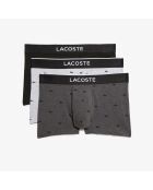 Lot de 3 boxers courts signature noir/bitume chiné/argenté