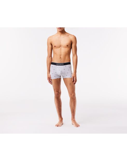 Lot de 3 boxers courts signature noir/bitume chiné/argenté