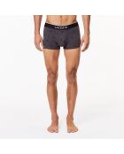 Lot de 3 boxers courts signature noir/bitume chiné/argenté