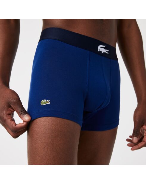 Lot de 3 boxers courts imprimé marine/blanc/argent chine