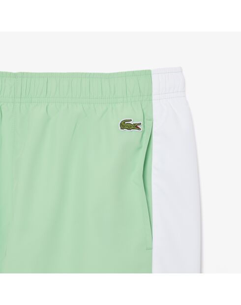 Pantalones cortos de baño con bloques de color blanco/verde liamone