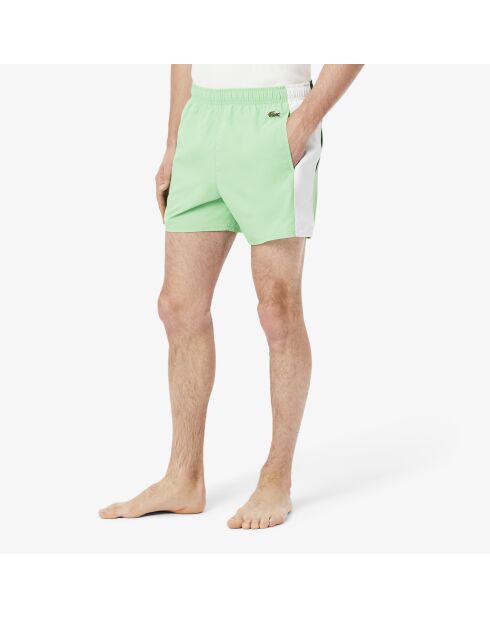 Pantalones cortos de baño con bloques de color blanco/verde liamone