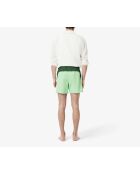 Pantalones cortos de baño con bloques de color blanco/verde liamone