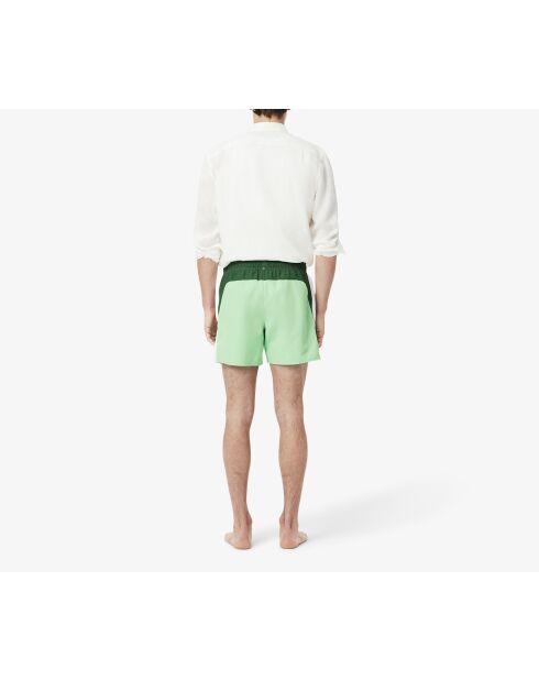 Pantalones cortos de baño con bloques de color blanco/verde liamone