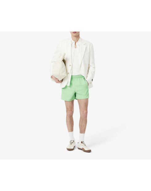 Pantalones cortos de baño con bloques de color blanco/verde liamone