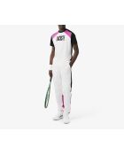 Sport-T-Shirt im Farbblock-Design in Weiß/Schwarz-Malva