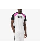 Sport-T-Shirt im Farbblock-Design in Weiß/Schwarz-Malva