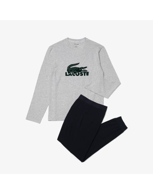 Ensemble de pyjama manches longues marine/argent chine-swing