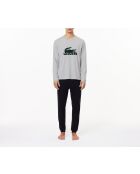 Ensemble de pyjama manches longues marine/argent chine-swing