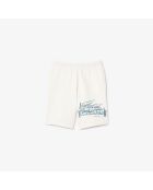 Katoenen fleeceshort met print van meel/kalksteen