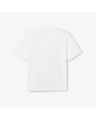 Weißes/mehrfarbiges Parade-T-Shirt mit Krokodildruck