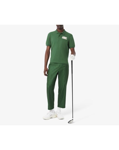 Polo de golf Petit Piqué verde de corte holgado