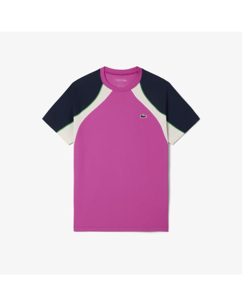 Malva/Navy-Lapland Ultra Dry Tennis-T-Shirt im Farbblockdesign